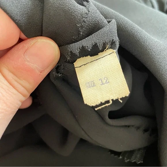 Vintage 70s Sheer Black Dress Size 12 Herman Marcus - Picture 8 of 8